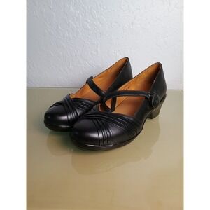 Dr. Comfort Cindee Women's 8W Black Mary  Jane Heels Therapeutic Orthopedic